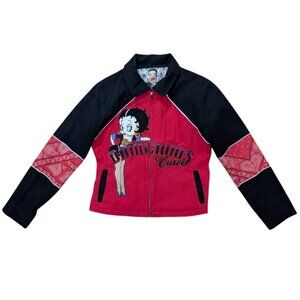 VTG 2007 JH Design Betty Boop "Dangerous Curves" Biker Jacket M